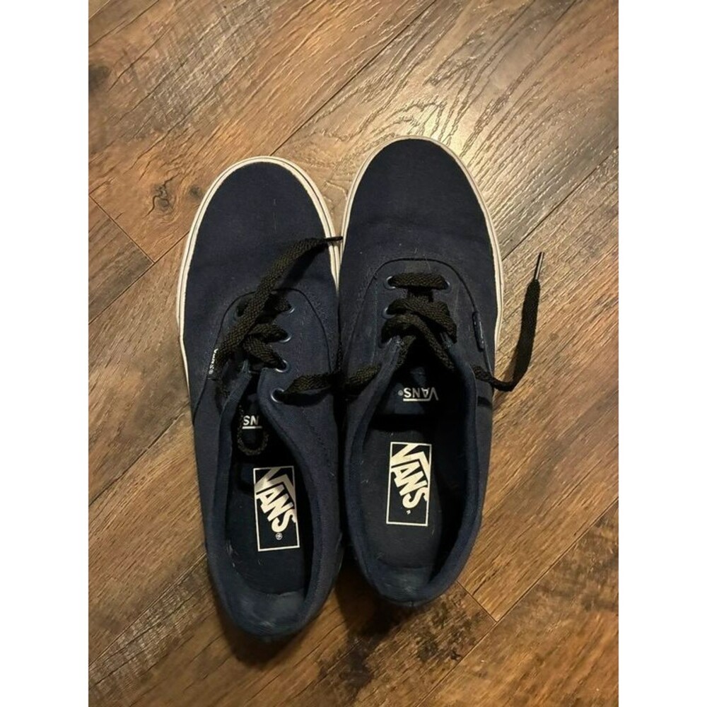 Vans Navy Blue Canvas Low Top Lace Up Sneakers Women’s Size 8.5